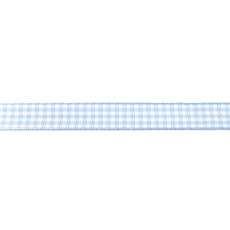 Light Blue Gingham Ribbon - 15mm X 45.7m