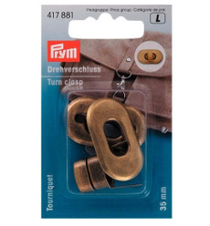 Prym Turn Clasp 35 X 20mm Antique Brass