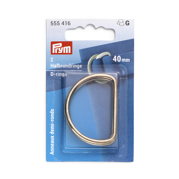 Prym D-Rings 40mm New Gold 2 pc