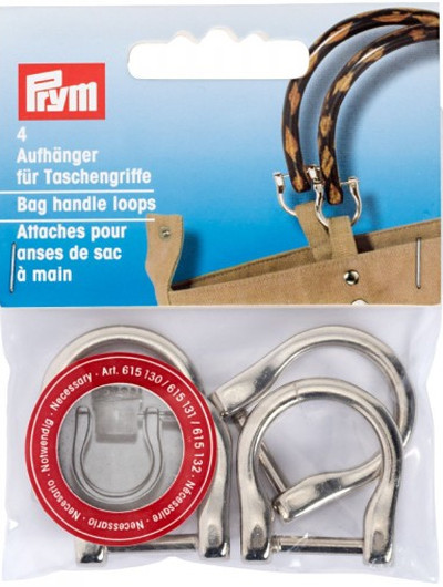 Prym Bag Handle Loops Silver Col 18mm 4pcs