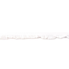 White Ruffle Edge Elastic - 14mm X 25m