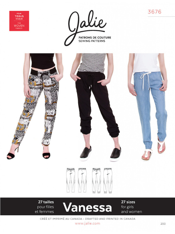 Vanessa Fluid Pants Pattern by Jalie