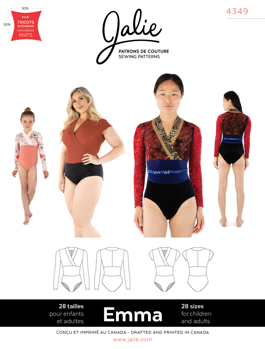 Emma Surplice Neck Leotard Pattern by Jalie