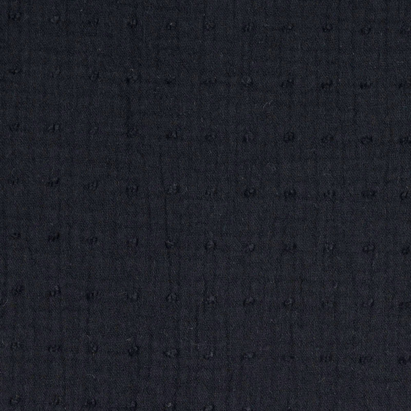 Black Dobby Double Gauze from Milsato by Modelo Fabrics