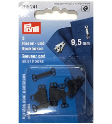 Prym Trouser And Skirt Hooks And Bars 9.5mm Black Colour