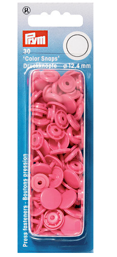 Prym Pink Non-sew Colour Snaps - 12.4mm 30 Pieces