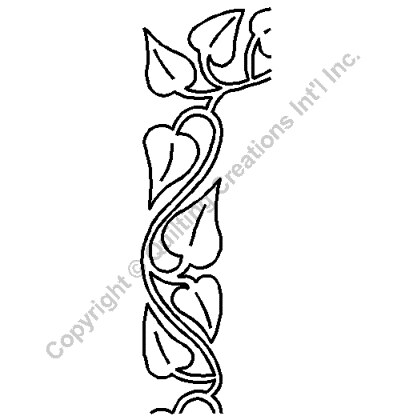 Leaf Border Quilting Stencil Size: 4 in or 11.4cm