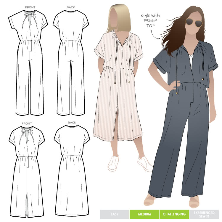 Eadie Woven Jumpsuit Dress Pattern Size 4-16 By Style Arc