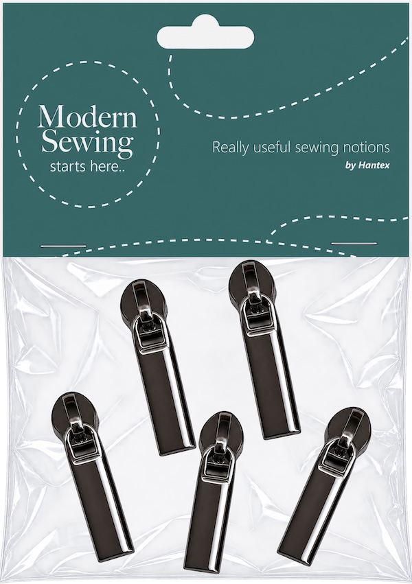 Gun Metal Solid Heavy Duty #5 Zip Pull Pack Of 5