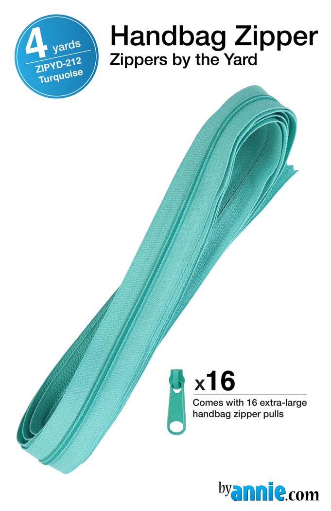 Zipper By The Yard Turquoise From Byannie (Avail Mar)