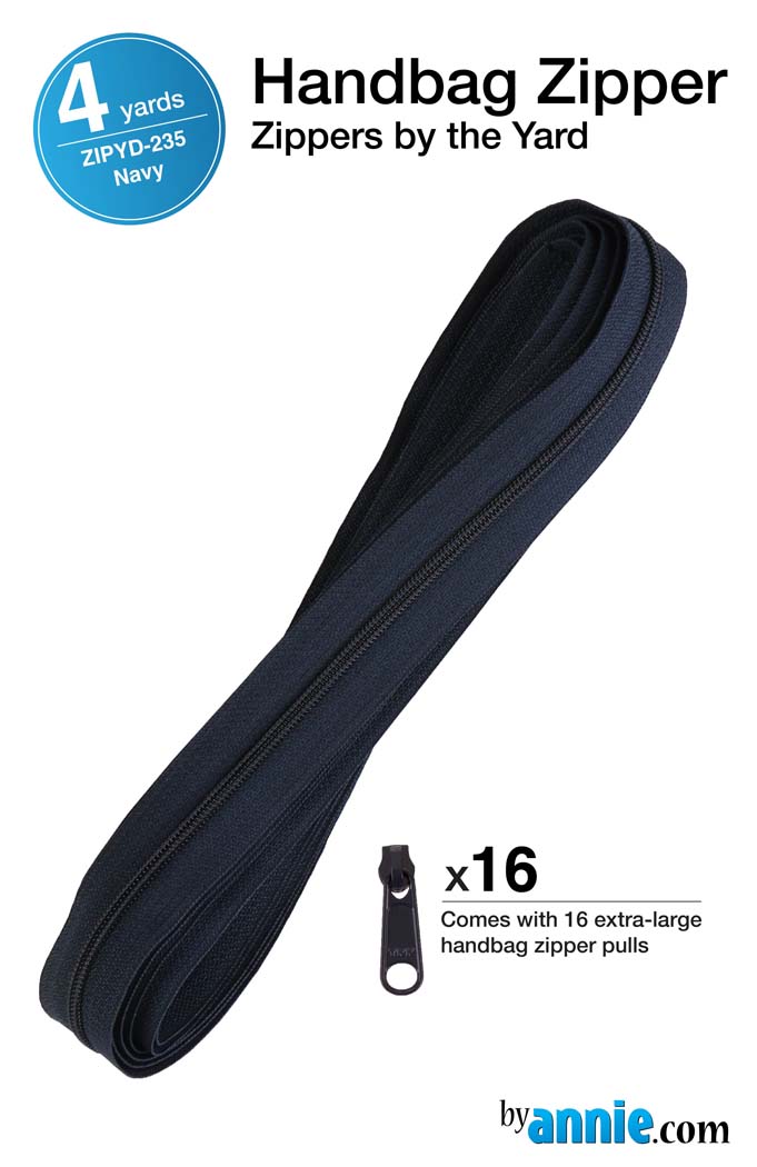 Zipper By The Yard Navy Blue From Byannie (Avail Mar)