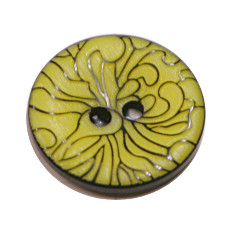 Acrylic Button 2 Hole Engraved 18mm Citron