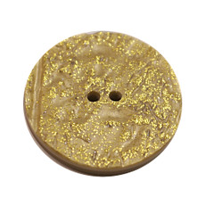 Acrylic Button 2 Hole Metallic 14mm Yellow / Gold