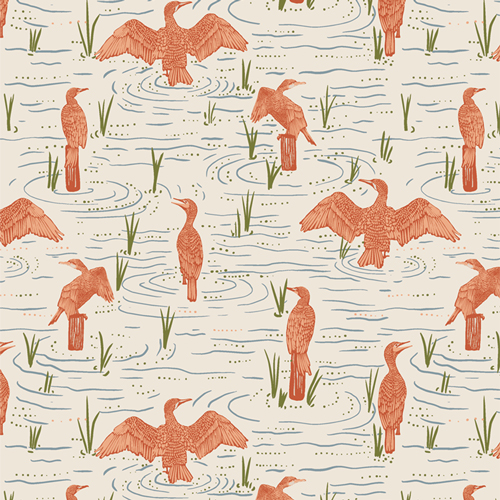 Bird Watching Lively from Tomales Bay by Katie O'shea for AGF in Cotton for AGF