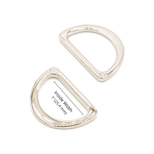 D Ring - Nickel - 1 in (24mm) Pack From ByAnnie of 2 From ByAnnie
