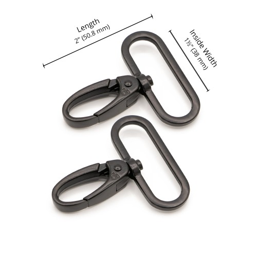 Swivel Hook - Black Metal - 1.5 in (38mm) Pack of 2 From ByAnnie