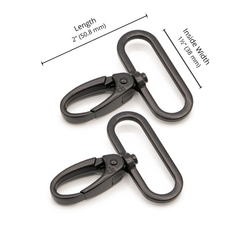 Swivel Hook - Black Metal - 1.5 in (38mm) Pack of 2 ByAnnie