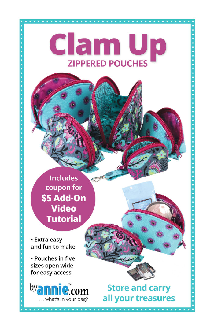 Clam Up Zippered Pouches Pattern ByAnnie