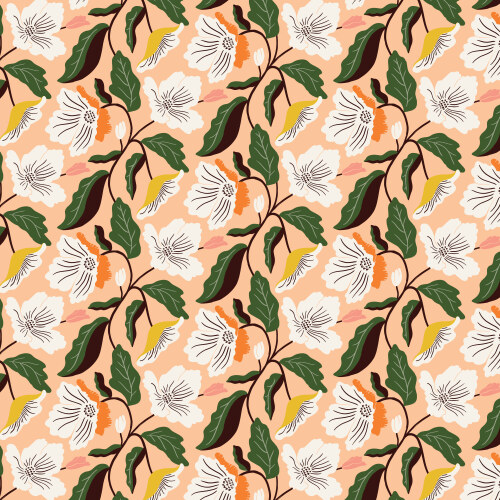 Irises Peach From Honey Garden By Juliana Tipton For Cloud9 Fabrics (Due Nov)