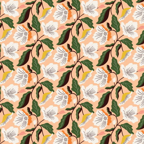 Irises Peach From Honey Garden By Juliana Tipton For Cloud9 Fabrics