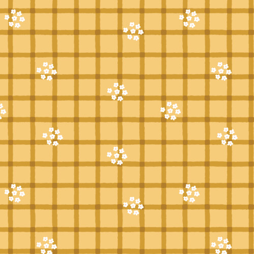 Daisy Plaid Gold From Woodland Creatures By Dominika Godette For Cloud9 Fabrics (Due Oct)