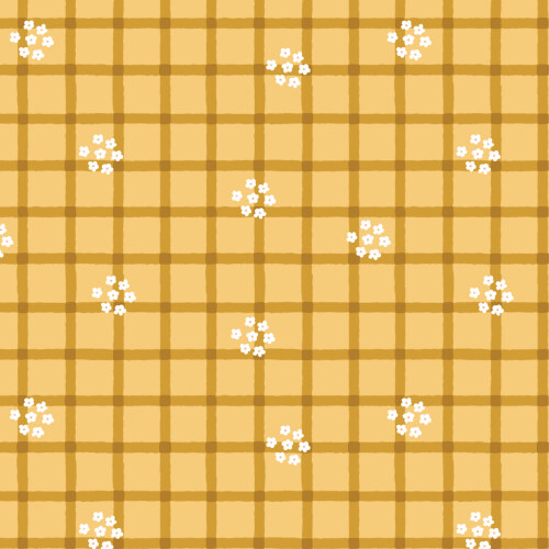 Daisy Plaid Gold From Woodland Creatures By Dominika Godette For Cloud9 Fabrics