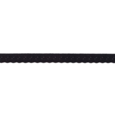 Black Foldover Scalloped Edge Elastic - 12mm X 25m