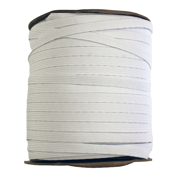 Braided Elastic White 9mm (3/8in) spool 132m (144yd)