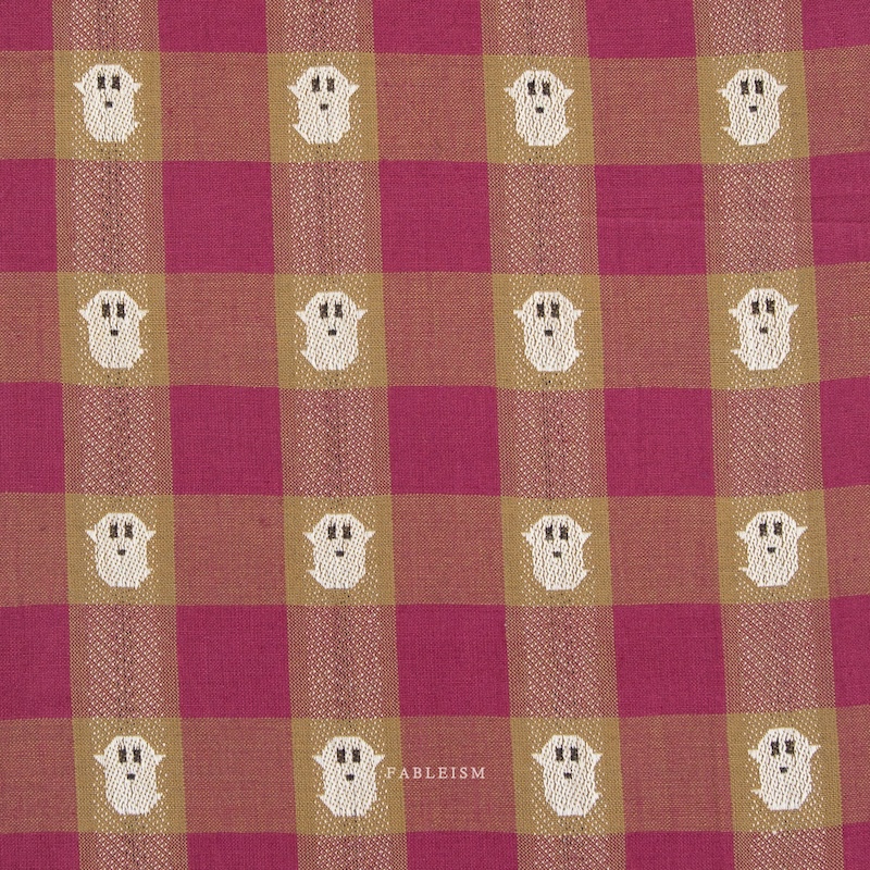 Ghostie Gingham Jacquard In Berry From Shadow Hill By Fableism