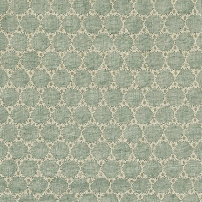 Soft Green Embroidered Cotton Blend Lawn From Tanta By Modelo Fabrics