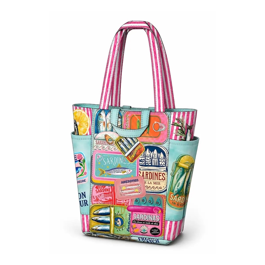 La Vie En Sardines Printed Canvas Bag Panel By Stenzo Textiles (Avail Jul)