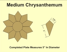 6in Chrysanthemum Small Pack 2 Complete Plates- Paper Piecing