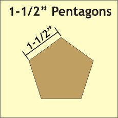 1.5 Inch Pentagons 30 Pieces - Paper Piecing
