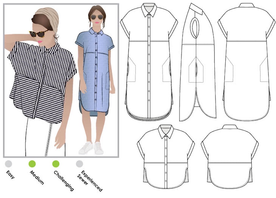 Blaire Shirt Dress Pattern Size 4-16 By Style Arc