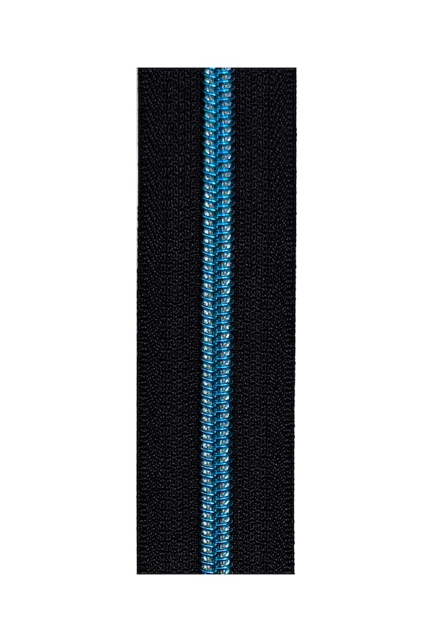 Black Tape With Blue Teeth Heavy Duty #5 Continuous Zip Tape Bulk