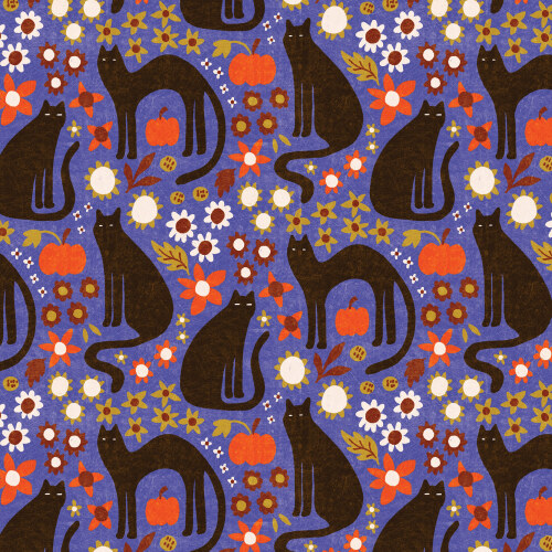 Morticia from Sleepy Hollows Canvas in Blue by Amy MacCready for Cloud9 Fabrics