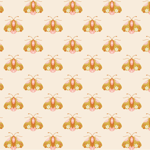 Little Moth Ivory From Vintage Charm By Popeia Herzog For Cloud9 Fabrics (Avail Mar)