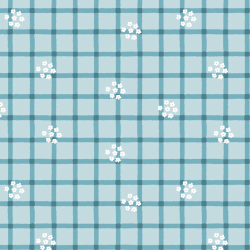 Daisy Plaid Blue From Woodland Creatures By Dominika Godette For Cloud9 Fabrics