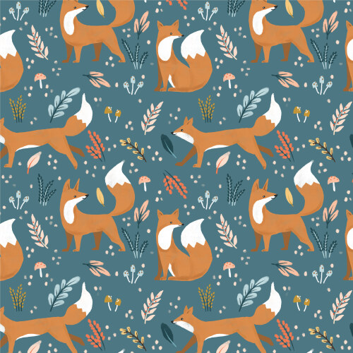 Fox Lair From Woodland Creatures By Dominika Godette For Cloud9 Fabrics