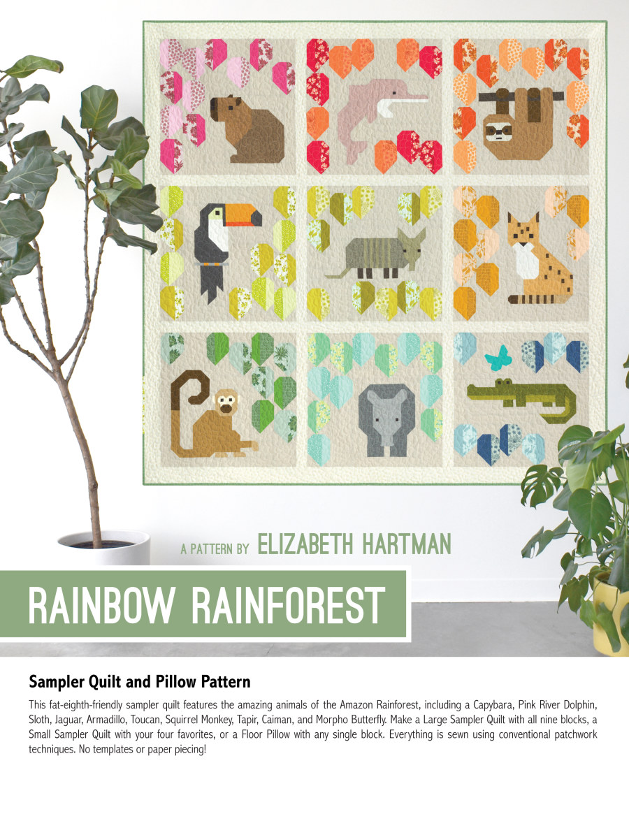 Rainbow Rainforest Quilt Pattern By Elizabeth Hartman