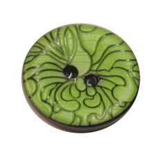 Acrylic Button 2 Hole Engraved 18mm Apple