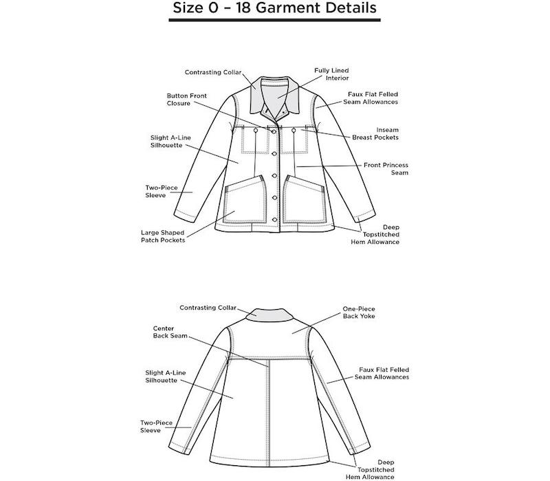 Thayer Jacket Pattern Size 0-18 by Grainline Studio