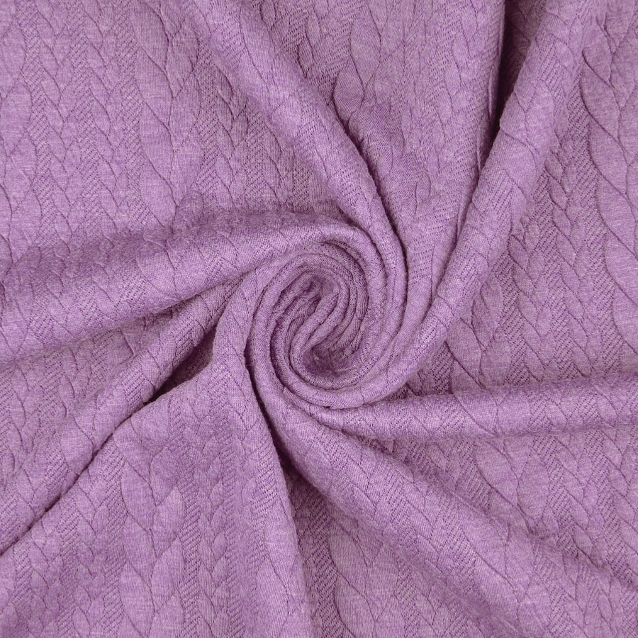 Mauve Heathered Cable Jacquard Knit from Barso by Modelo Fabrics