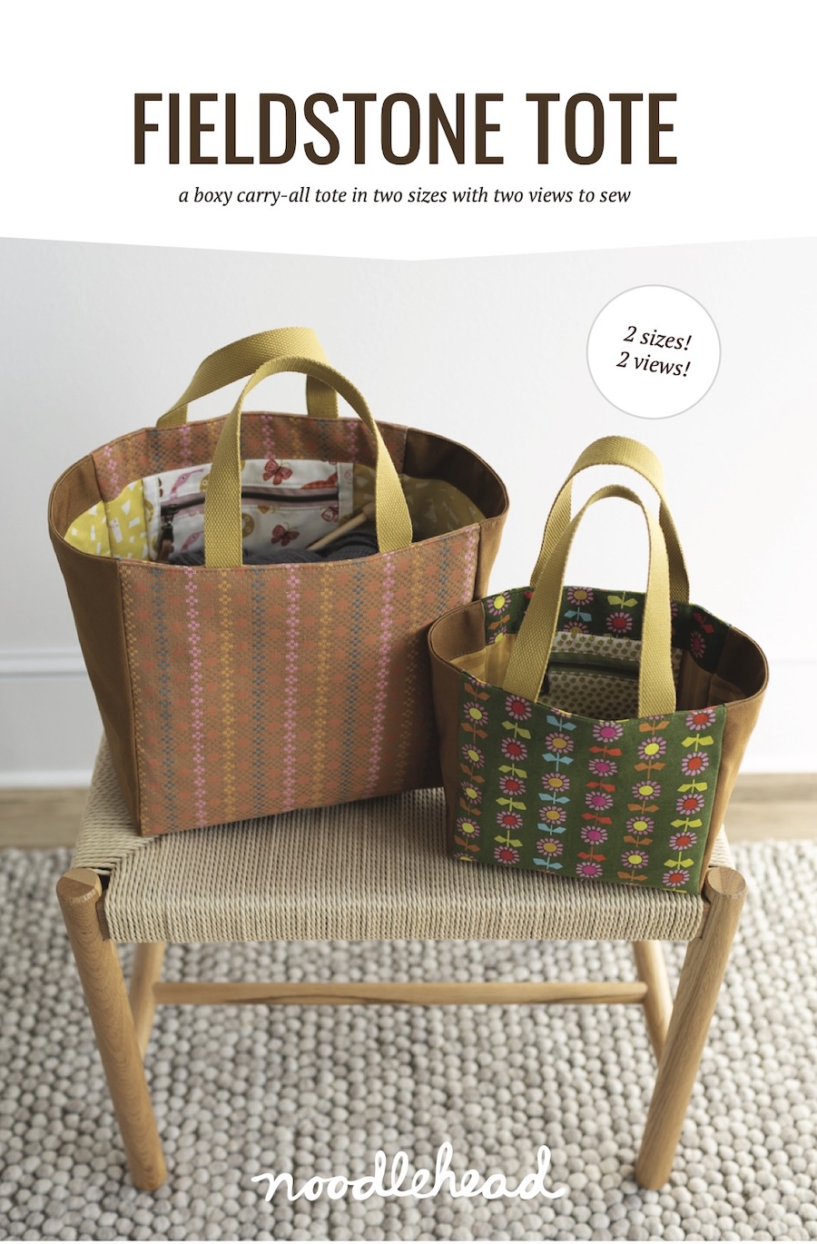 Fieldstone Tote Pattern By Noodlehead (Avail Apr)
