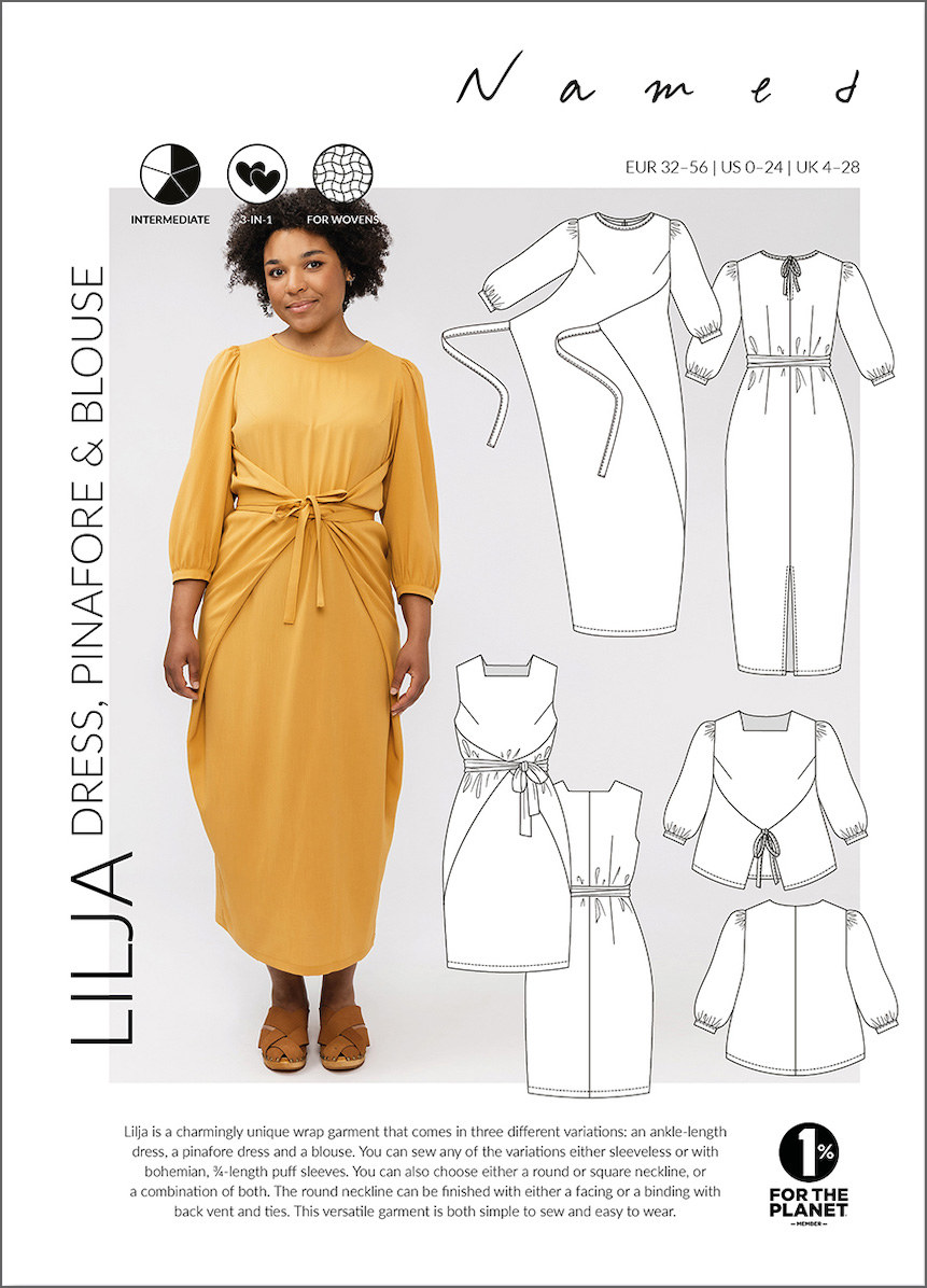 Lilja Dress, Pinafore and Blouse Pattern by Named Clothing