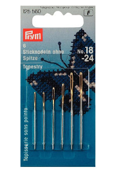 Prym Embroidery Needles Tapestry Blunt Point No.18-24 Assorted With 6pcs