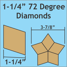 1.25 Inch 72 Degree Diamonds 100 Pieces - Paper Piecing