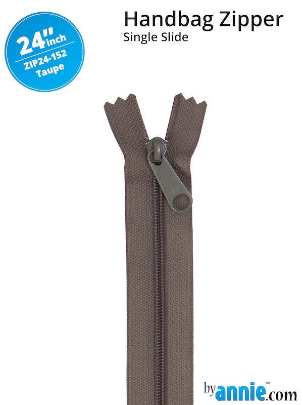 Single Slide Bag Zipper 24in Taupe From ByAnnie (ZIP24-152)