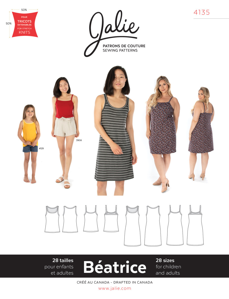 Beatrice Tank Top and Dress Pattern by Jalie
