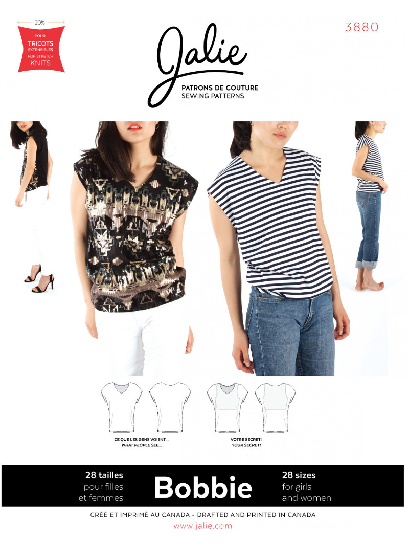 Bobbie V Neck Top Pattern by Jalie &#8987;